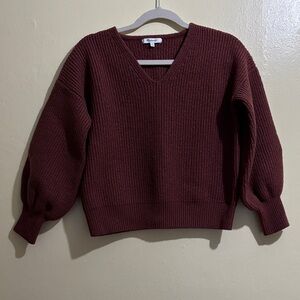 Madewell Burgundy V-Neck Sweater